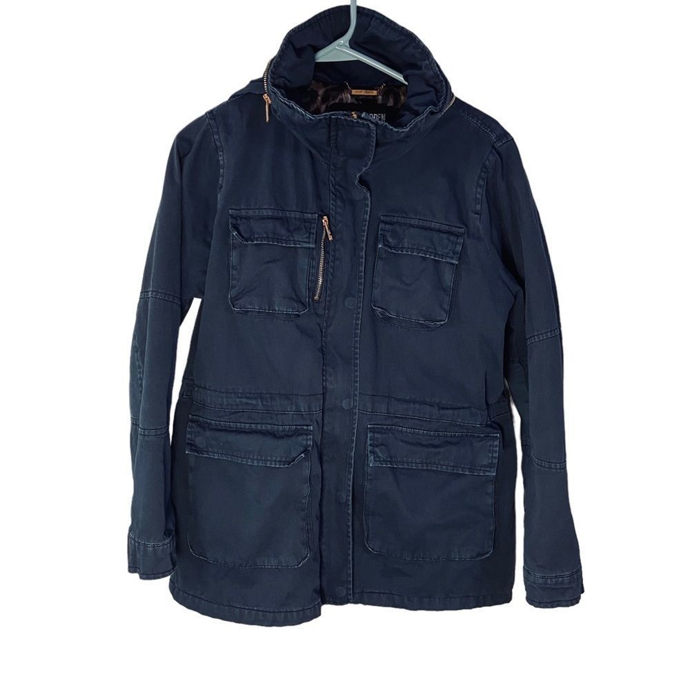 Steve Madden  Women's Size L Utility Jacket Lightweight Lined Coat Blue Cotton